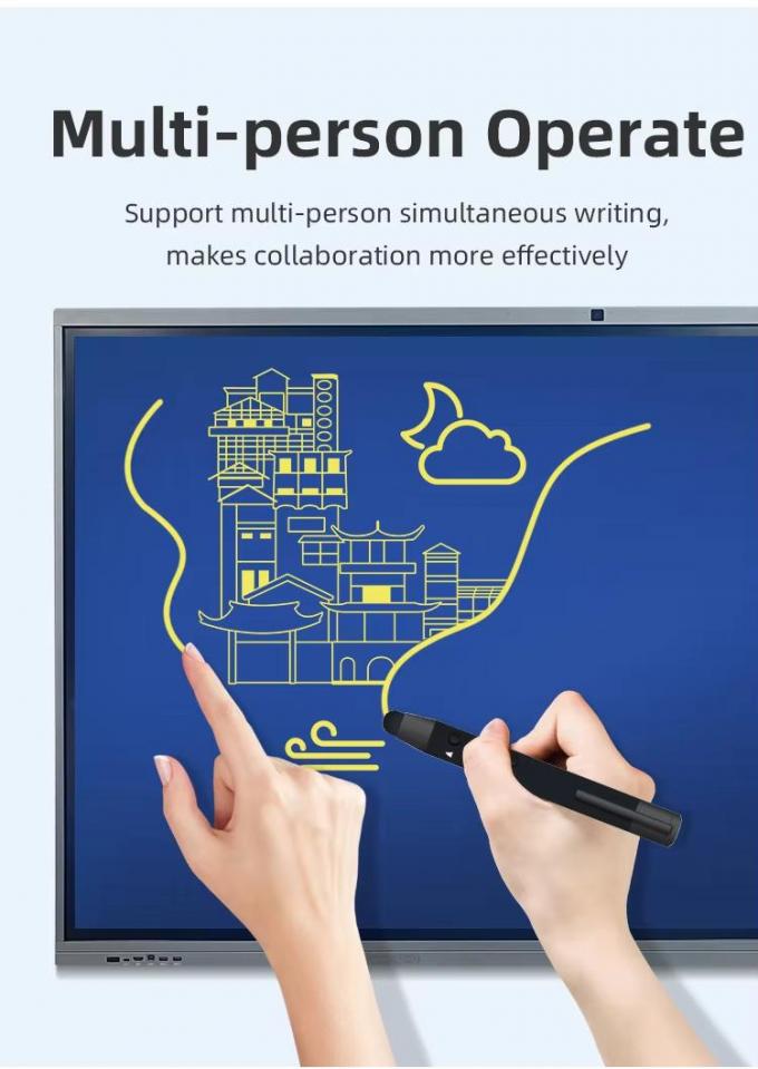 High Gloss Viewing Angle 178° H/V 55 inch Interactive Touch Screen Whiteboard With HDMI And Android APP 0