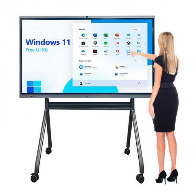 3840x2160 4K Screen Panels 65 Inch Interactive Touch Screen Whiteboard With Software And 178° H/V Viewing Angle