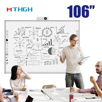 106 इंच इलेक्ट्रोमैग्नेटिक टच स्मार्ट व्हाइटबोर्ड 3840X2160 स्क्रीन रिज़ॉल्यूशन स्कूल इंटरैक्शन के लिए