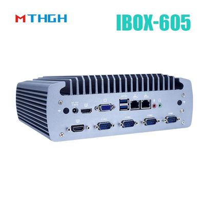इंटेल कोर I5-8500T एल्यूमीनियम चेसिस मिनी पीसी,फैनलेस इंडस्ट्रियल पीसी IBOX-605