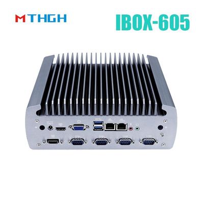 इंटेल कोर I5-8500T एल्यूमीनियम चेसिस मिनी पीसी,फैनलेस इंडस्ट्रियल पीसी IBOX-605
