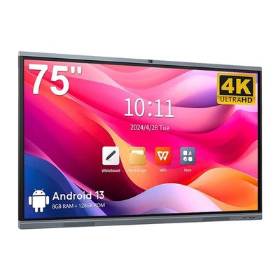 4K HD स्कूल इंटरैक्टिव व्हाइटबोर्ड एंड्रॉयड13 8 128G Win10 डुअल सिस्टम टच डिस्प्ले