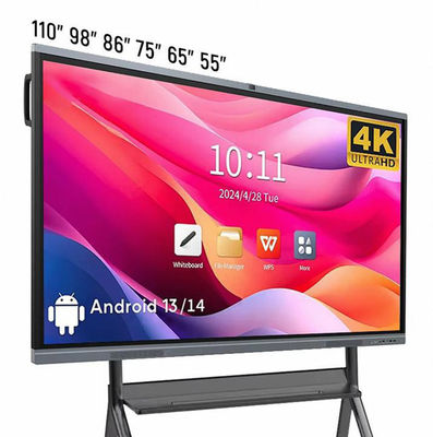 4K HD स्कूल इंटरैक्टिव व्हाइटबोर्ड एंड्रॉयड13 8 128G Win10 डुअल सिस्टम टच डिस्प्ले