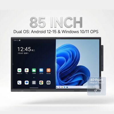 Interactive Touch Screen Whiteboard Providing Natural Writing Feel and Anti Glare Surface with Tempered Glass Protection